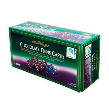 Шоколад чорний Maitre Truffout Chocolate Thins Cassis Чорна смородина 200 г cf-0762591 фото