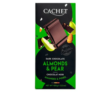 Шоколад чорний Cachet Груша і мигдаль 57% какао 100 г cf-0762196 фото