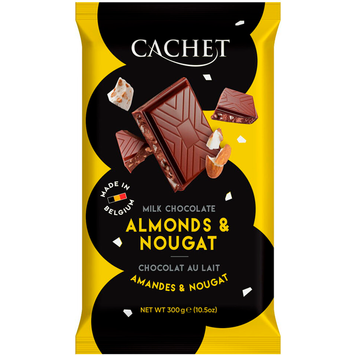 Шоколад молочний Cachet Мигдаль та нуга 32% 300 г cf-0762818 фото